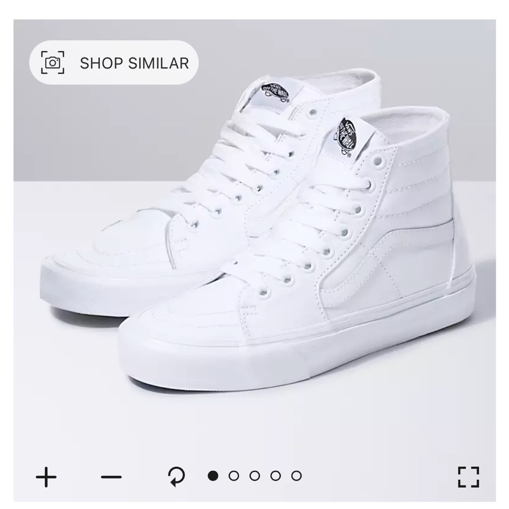 white vans high tops, worn twice